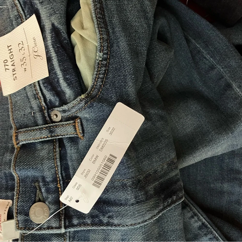 J. Crew Jeans 770 Straight Leg Kurabo Denim Stretch Blue 35 x‎ 32 NWT